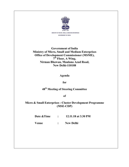 Government of India Ministry of Micro, Small and Medium Enterprises