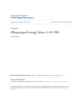 Albuquerque Evening Citizen, 11-20-1905 Citizen Pub