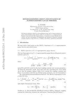 Renormalization Group and Dynamics of Supersymmetric Gauge Theories