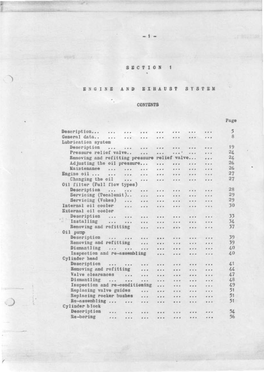 Section 1 – Engine & Exhaust