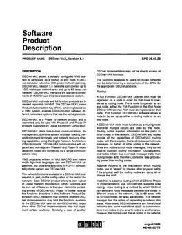 Software Product Description