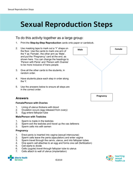 Sexual Reproduction Steps