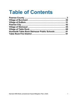 Table of Contents