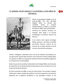 El General Felipe Angeles Y La Historia; a Cien Años De 1