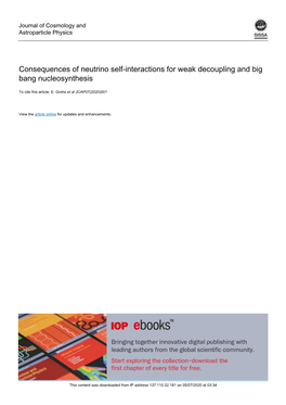 Consequences of Neutrino Self-Interactions for Weak Decoupling and Big Bang Nucleosynthesis