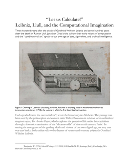 “Let Us Calculate!” Leibniz, Llull, and the Computational Imagination