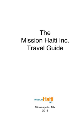 The Mission Haiti Inc. Travel Guide