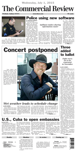 Concert Postponed Added to Ballot Eight Races Set to Be Contested in November