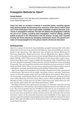 Propagation Methods for Agave©