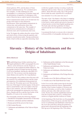 Slavonia Œ History of the Settlements and the Origins of Inhabitants