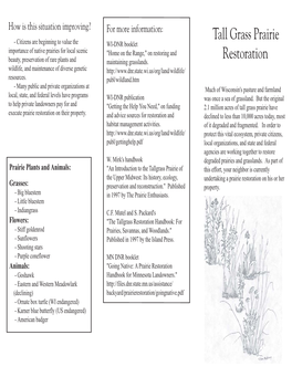 Tall Grass Prairie Restoration Prescribed Fire Fact Sheet