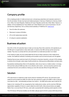 Case Study for Telefonica O2 UK