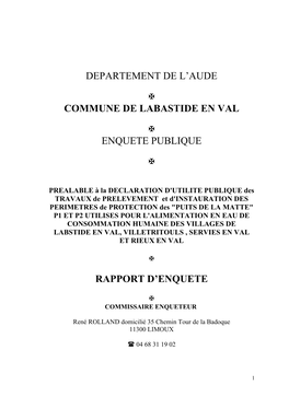 Departement De L'aude Commune De Labastide En