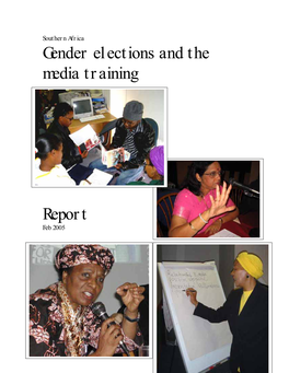 Gender Elections and the Media Training Report