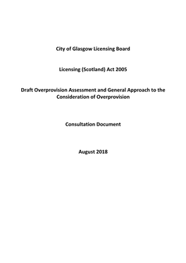 Draft Overprovision Assessment and General Approach to the Consideration of Overprovision