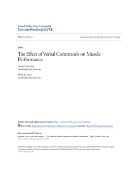 The Effect of Verbal Commands on Muscle Performance