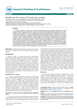 Healthcare Functions of Cordyceps Cicadae