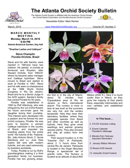 March 2016 Orchid Show