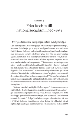 Från Fascism Till Nationalsocialism, 1926–1933