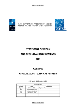 Statement of Work and Technical Requirements For