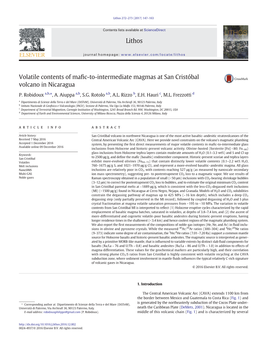 Volatile Contents of Mafic-To-Intermediate Magmas At