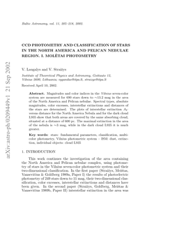 CCD Photometry and Classification of Stars in the North America And