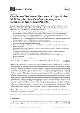 Ceftolozane-Tazobactam Treatment of Hypervirulent Multidrug Resistant Pseudomonas Aeruginosa Infections in Neutropenic Patients