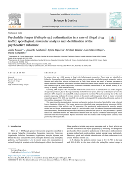 Psychedelic Fungus (Psilocybe Sp.) Authentication in a Case of Illegal