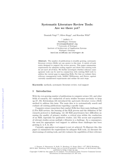 Systematic Literature Review Tools: Are We There Yet?