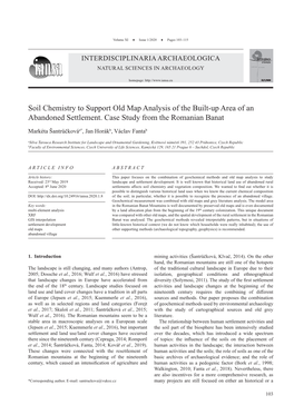 Soil Chemistry to Support Old Map Analysis of the Built-Up Area of an Abandoned Settlement