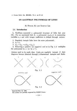 ON KAUFFMAN POLYNOMIALS of LINKS § 1. Introduction