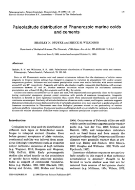 Paleolatitude Distribution of Phanerozoic Marine Ooids and Cements