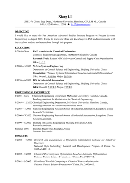 Xiang LI JHE-370, Chem