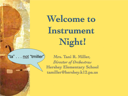 Welcome to Instrument Night!