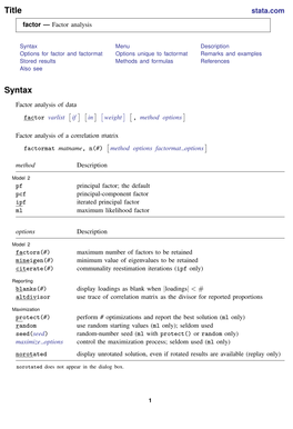 Factor Analysis