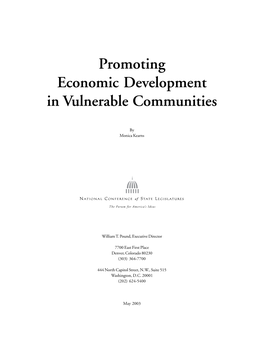 Promoting Economic Development in Vulnerable Communities