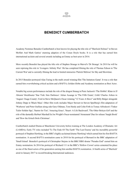 Benedict Cumberbatch Biography