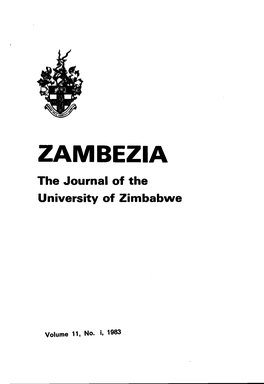 ZAMBEZIA the Journal of the University of Zimbabwe