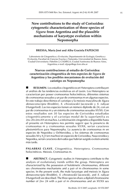 Cytogenetic Characterization of Three Species of Sigara from Argentina and the Plausible Mechanisms of Karyotype Evolution Within Nepomorpha