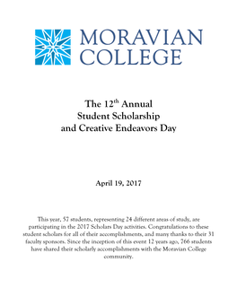 The 12Th Annual Student Scholarship and Creative Endeavors Day