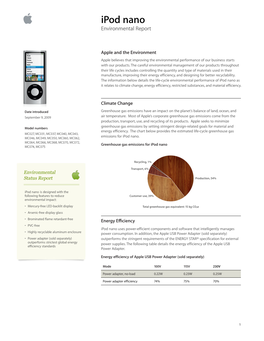 Ipod Nano Environmental Report