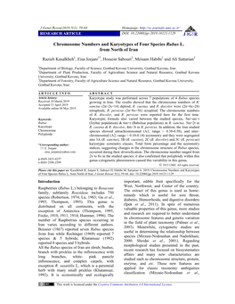 Chromosome Numbers and Karyotypes of Four Species Rubus L