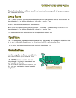 Introduction to US Bomb Fuzes