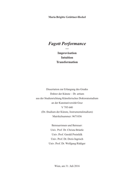 Fagott Performance — Improvisation Intuition Transformation