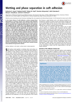 Wetting and Phase Separation in Soft Adhesion