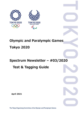 Olympic and Paralympic Games Tokyo 2020 Spectrum Newsletter