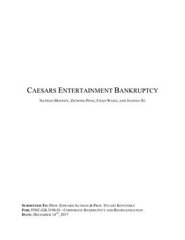 Caesars Entertainment Bankruptcy