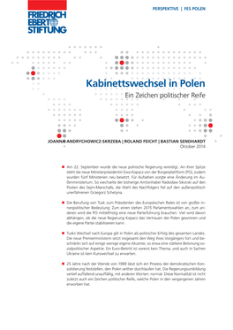 Kabinettswechsel in Polen Ein Zeichen Politischer Reife