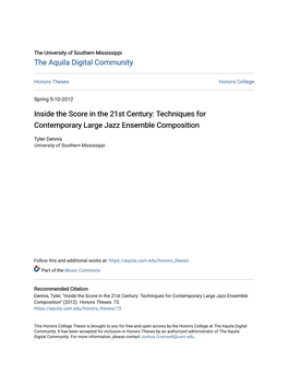 Techniques for Contemporary Large Jazz Ensemble Composition