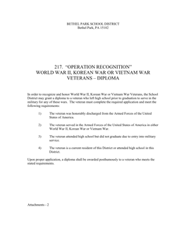 Veterans of World War II – Diploma